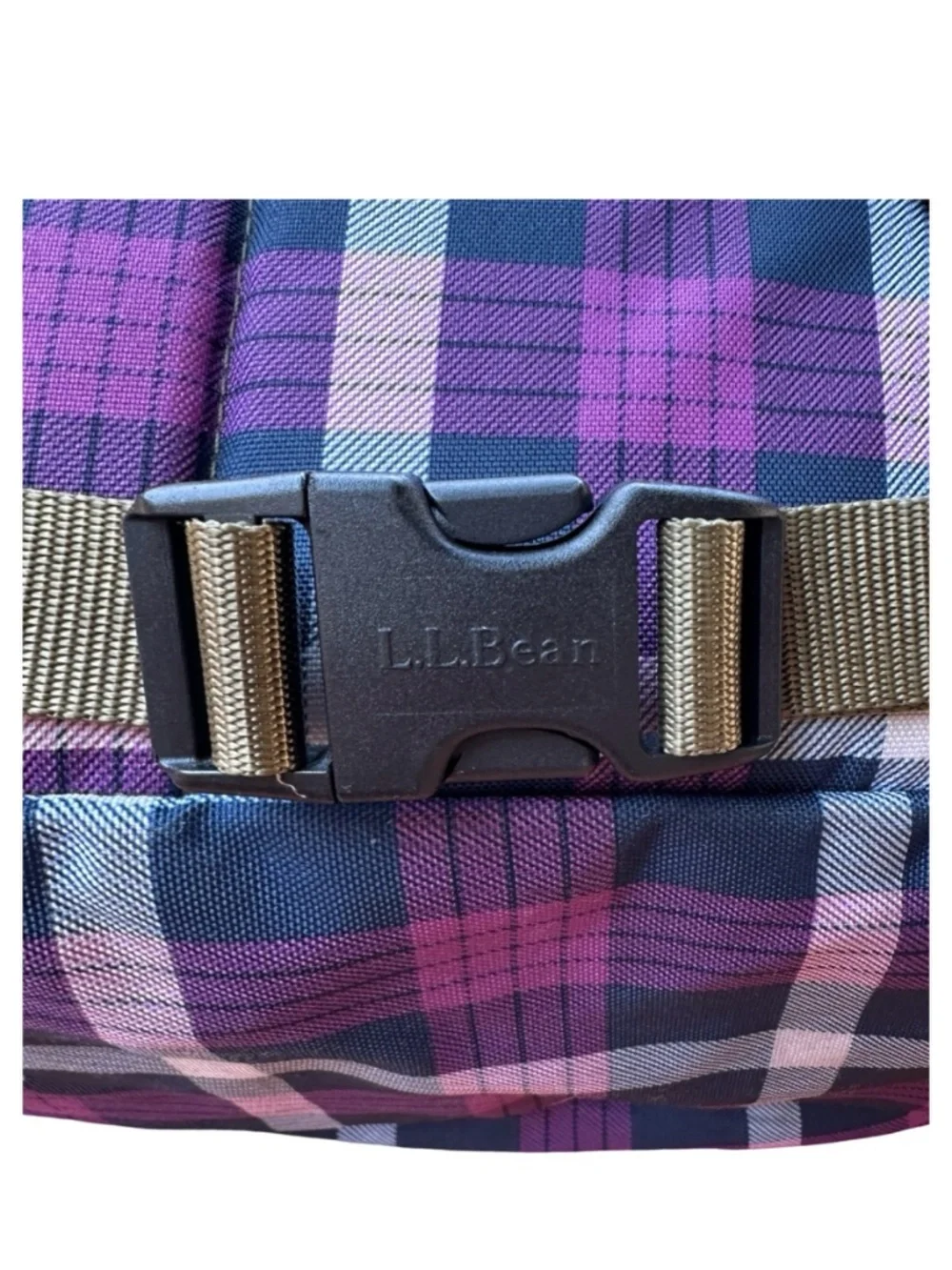 L..L. BEAN Deluxe Reflective Kids Backpack Purple Nylon School Travel